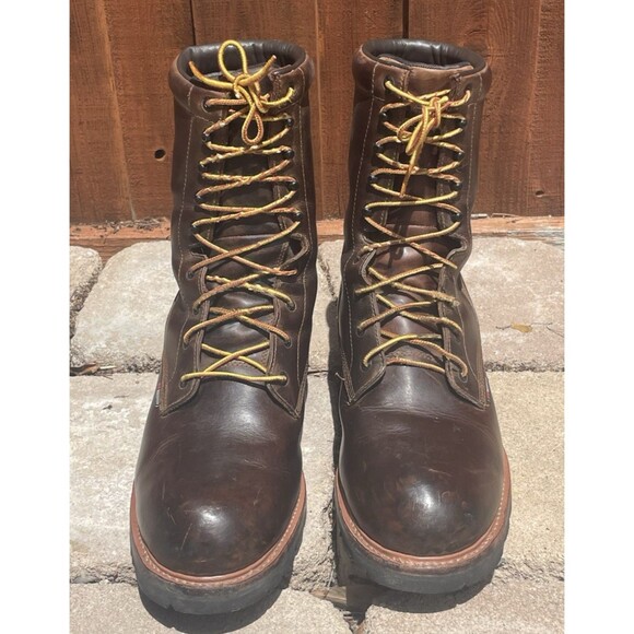 VTG Red Wing LoggerMax Boots EH Mens 15 D Brown Patina 9\